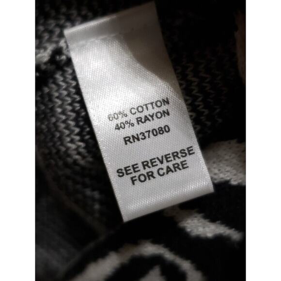 Est. 1946 Womens Black Animal Print Cotton Round Neck Long Sleeve Sweater Large - Picture 8 of 12